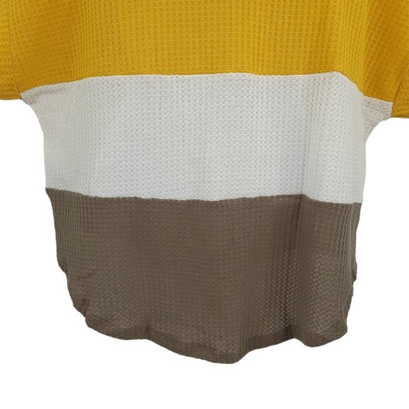 Umgee USA Pullover Tie Waist Waffle Knit Top Womens S Short Sleeve V Neck NEW - Picture 8 of 12